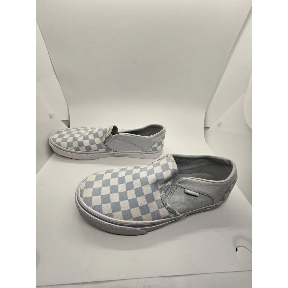 Vans Checkered Baby Blue/True White - 5.5 Mens/7  Womens dc7‎ 721356